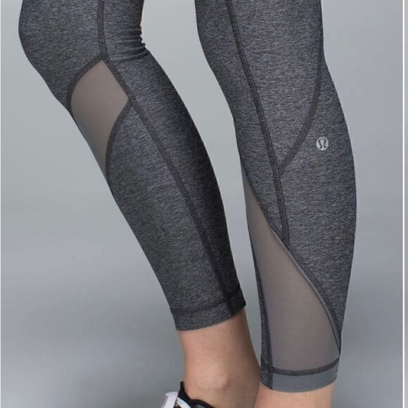 Lululemon grey, Inspire Tights with tie dye waistband. - Picture 3 of 8